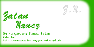 zalan mancz business card